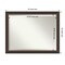 Beveled Wood Bathroom Wall Mirror, Cyprus Walnut Narrow Frame